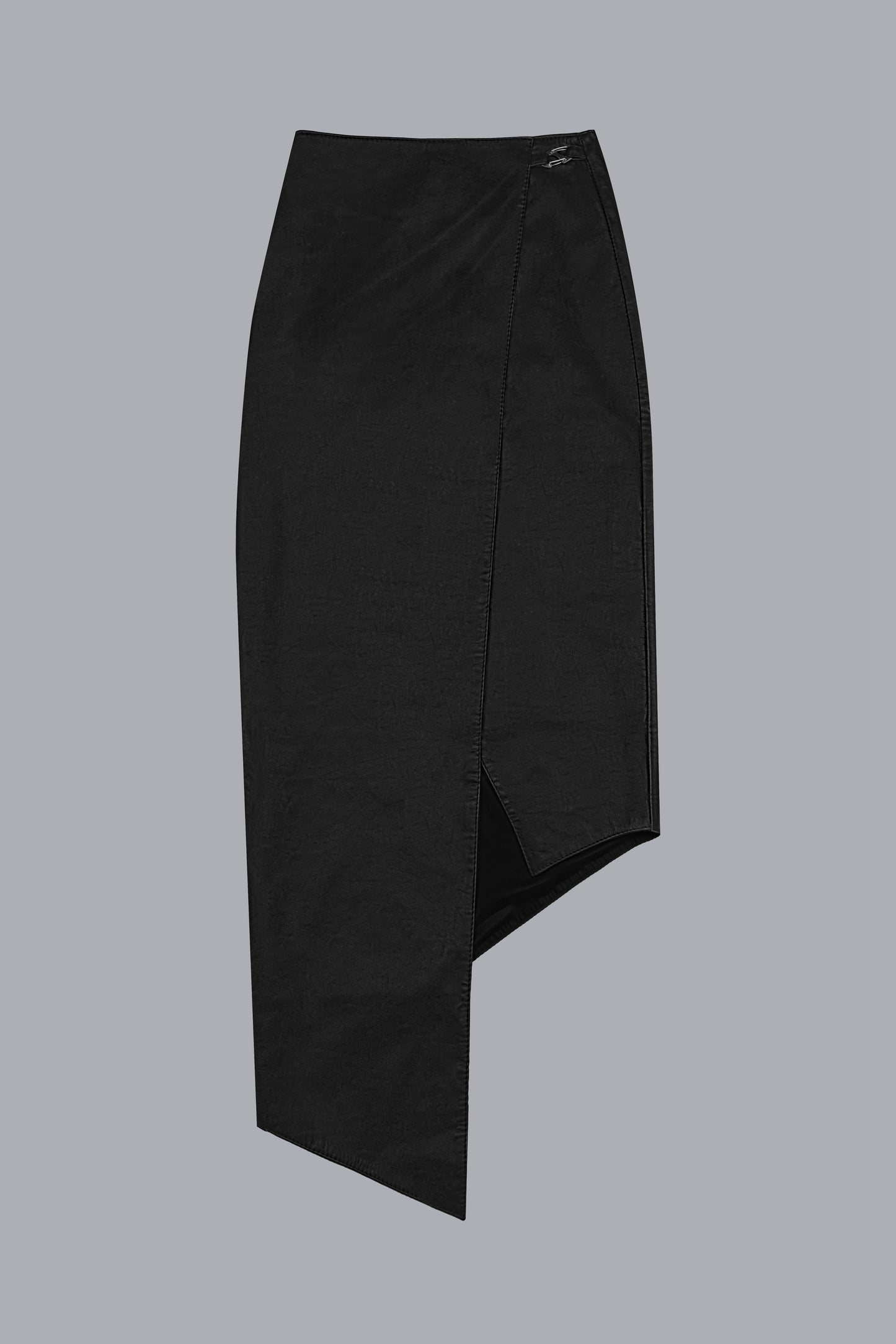 WRAP LEATHER SKIRT