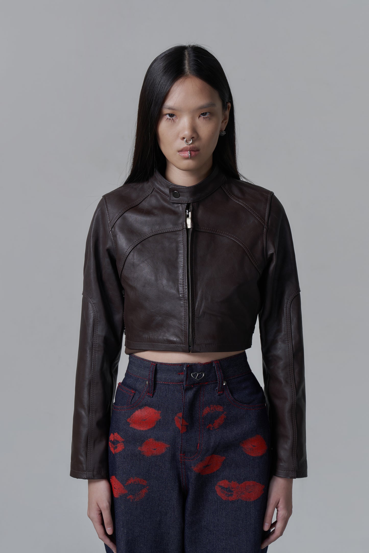 CROPPED GENUINE LEATHER JACKET V1