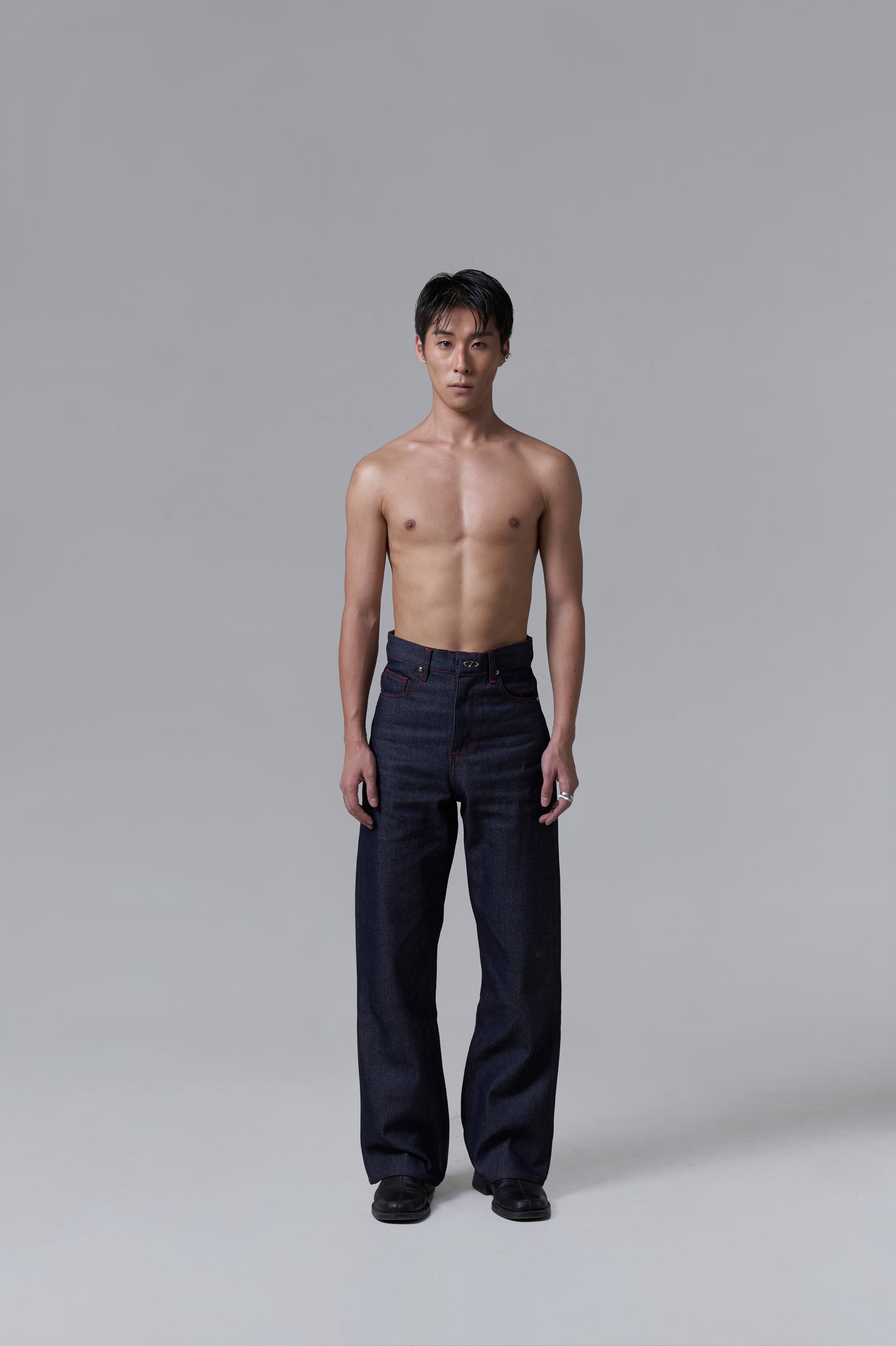 SEMI-FLARE DENIM PANTS