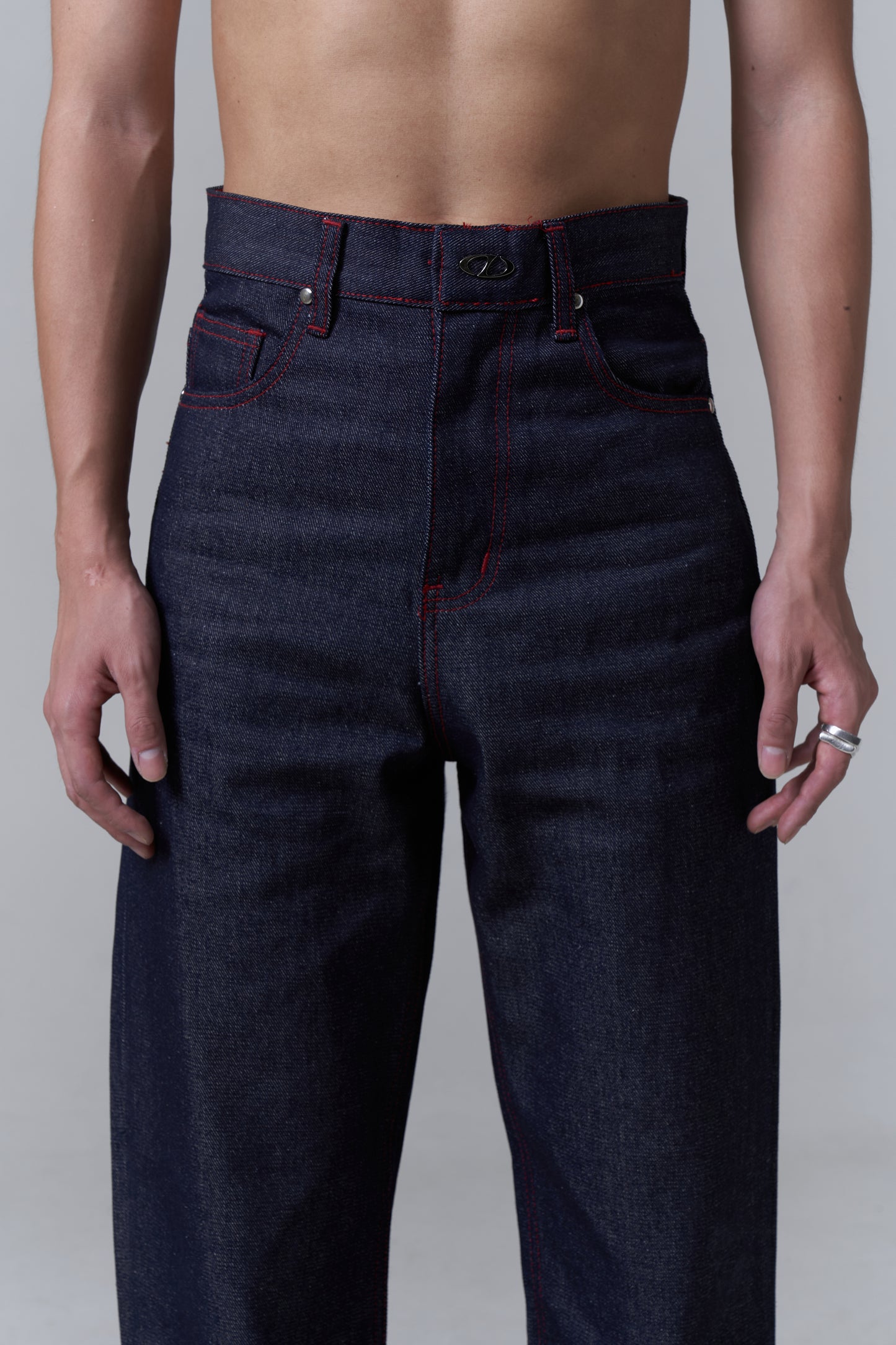 SEMI-FLARE DENIM PANTS