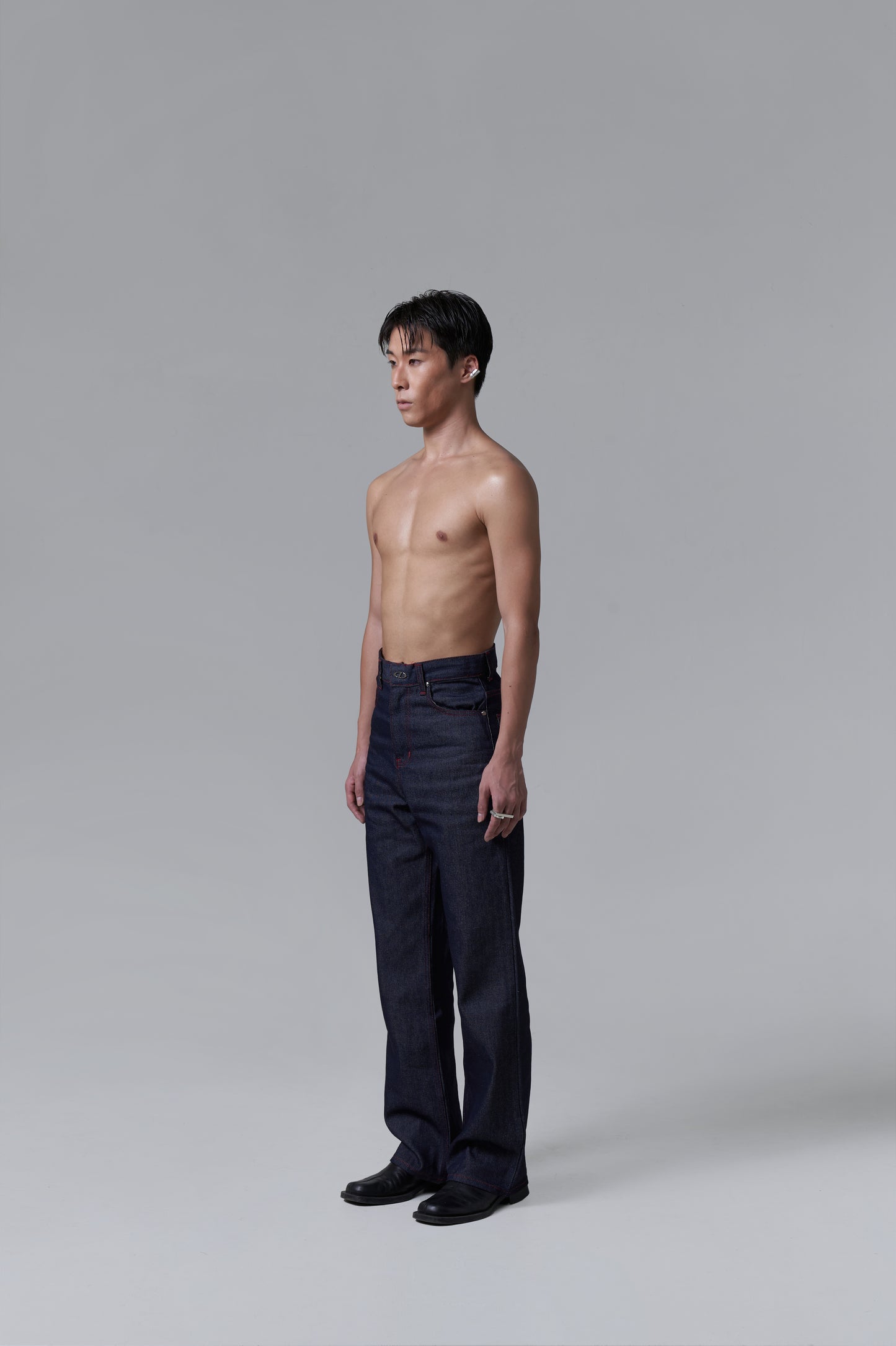 SEMI-FLARE DENIM PANTS