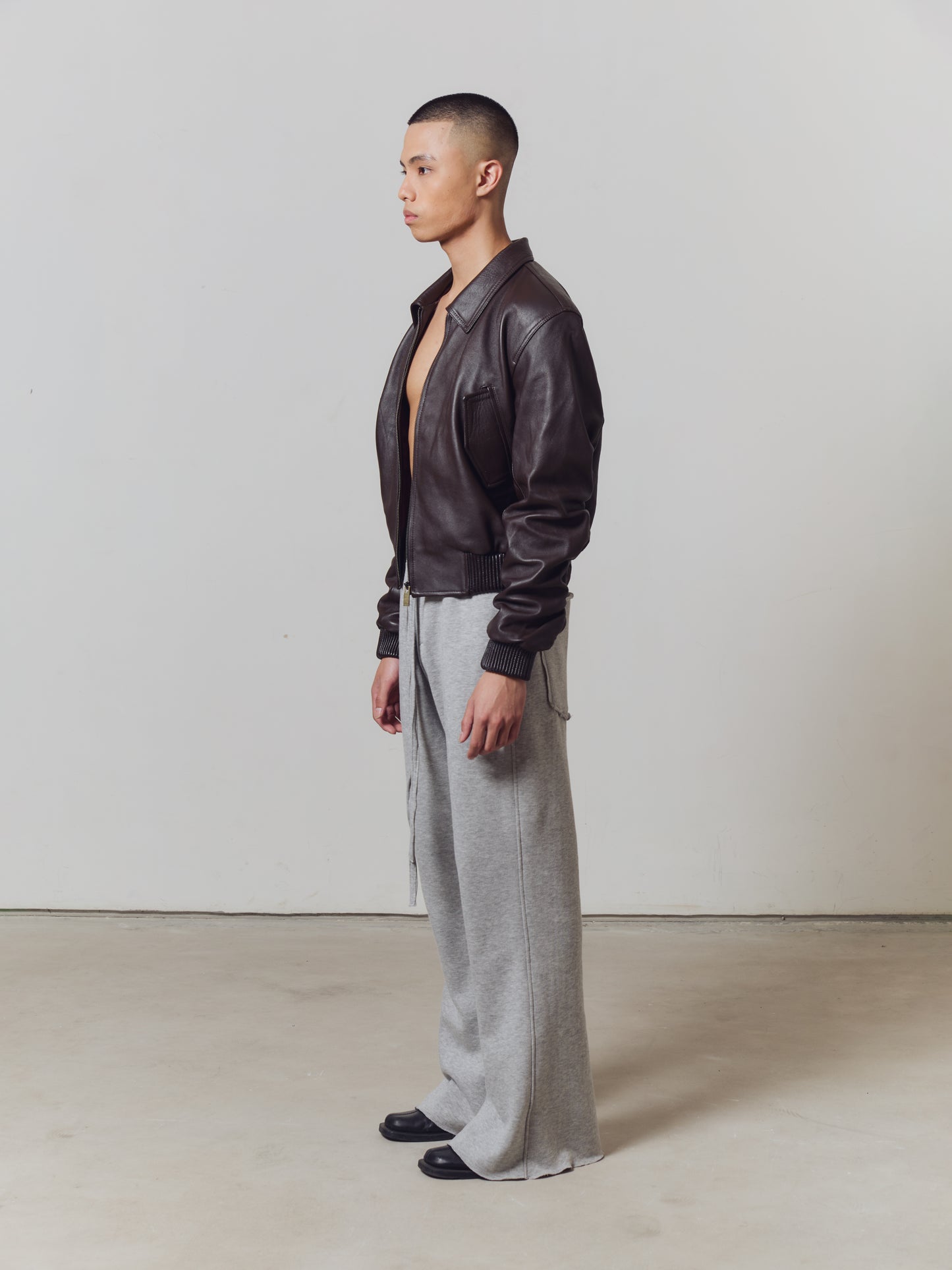 CROPPED BOMBER LEATHER JACKET V2