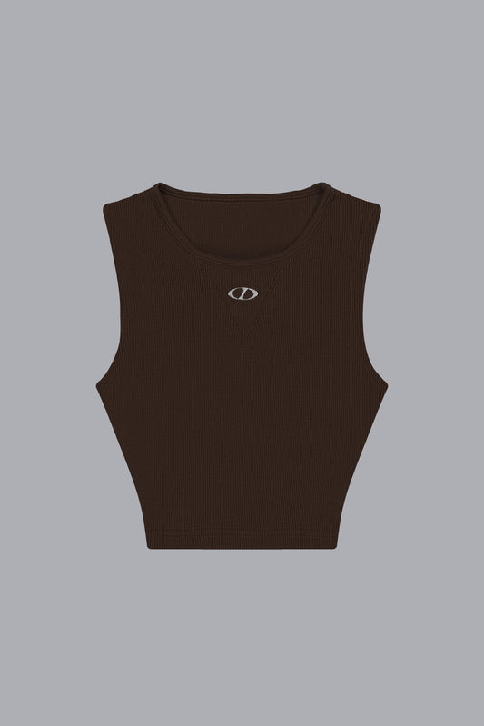 CROPPED VEST V2 - BROWN