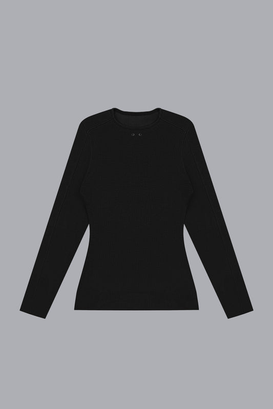 RIBBED COMPRESSION TOP V2 - BLACK