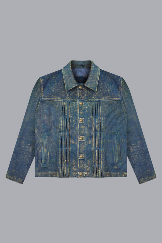 LEATHER TYPE 01 JACKET - WASHED DENIM