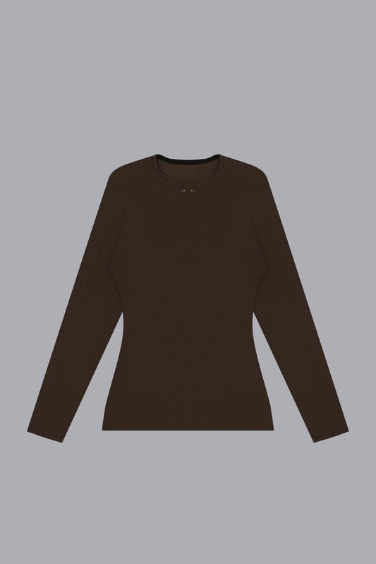 RIBBED COMPRESSION TOP V2 - BROWN