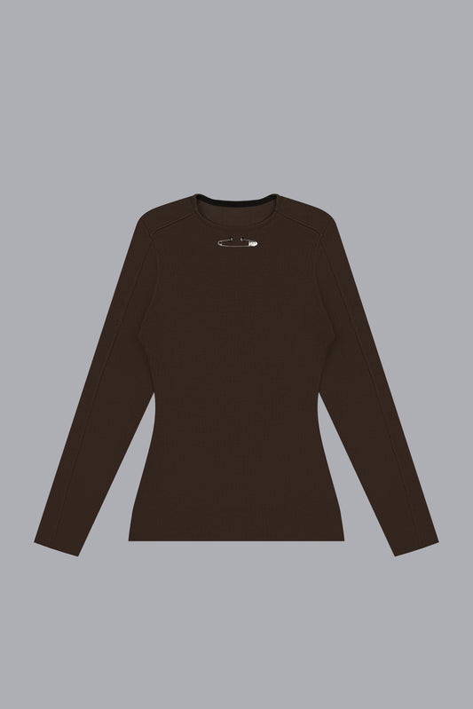 RIBBED COMPRESSION TOP PIN V2 - BROWN