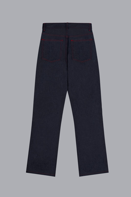 SEMI-FLARE DENIM PANTS