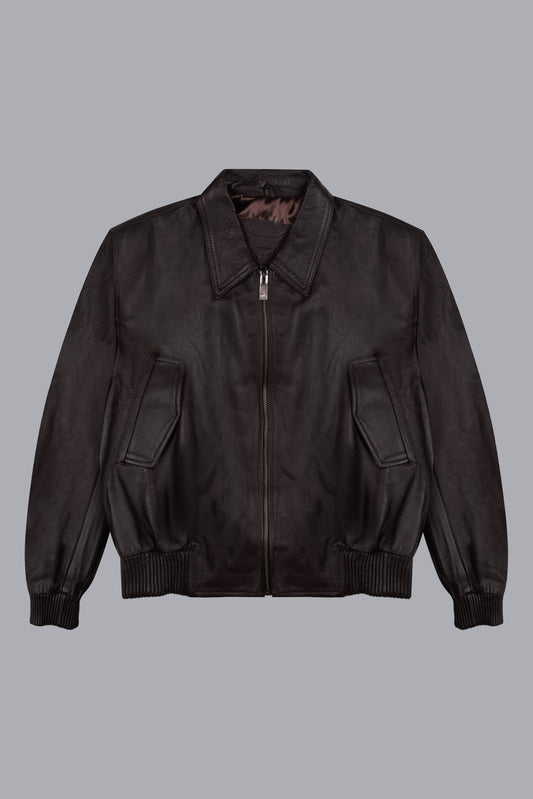 CROPPED BOMBER LEATHER JACKET V2