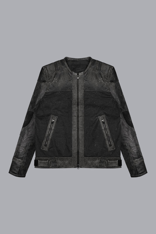 DISTRESSED LEATHER MOTO JACKET V2