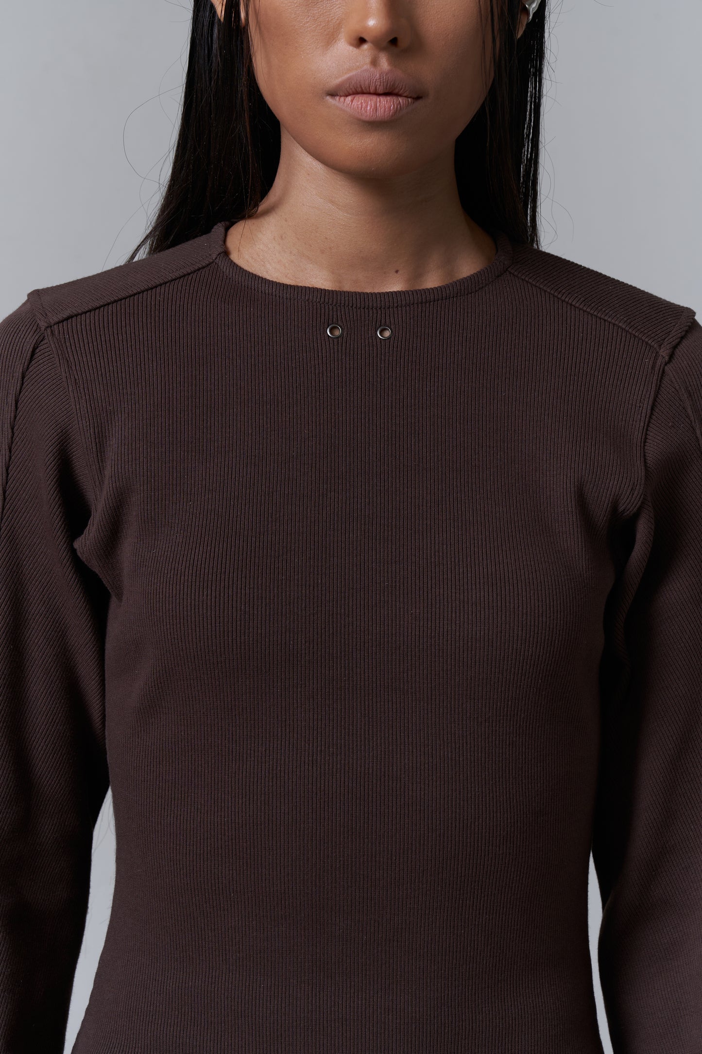 RIBBED COMPRESSION TOP V2 - BROWN